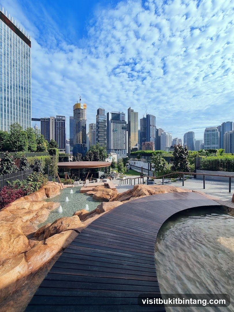 Urban Oasis with City Skyline