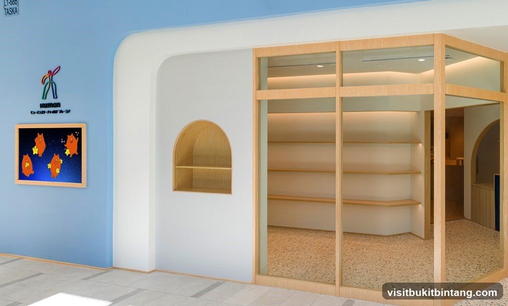 Modern Interior with Shelving and Artwork