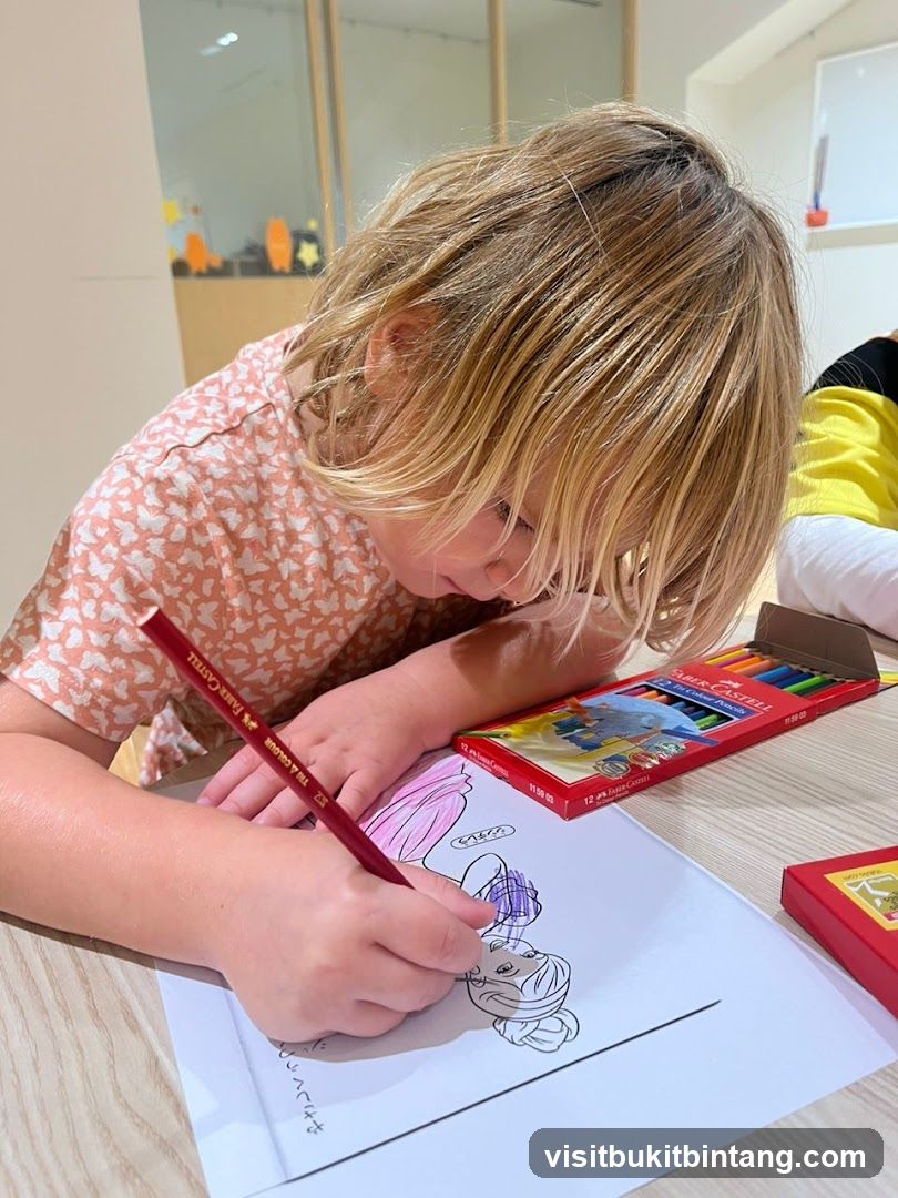 Child coloring a picture