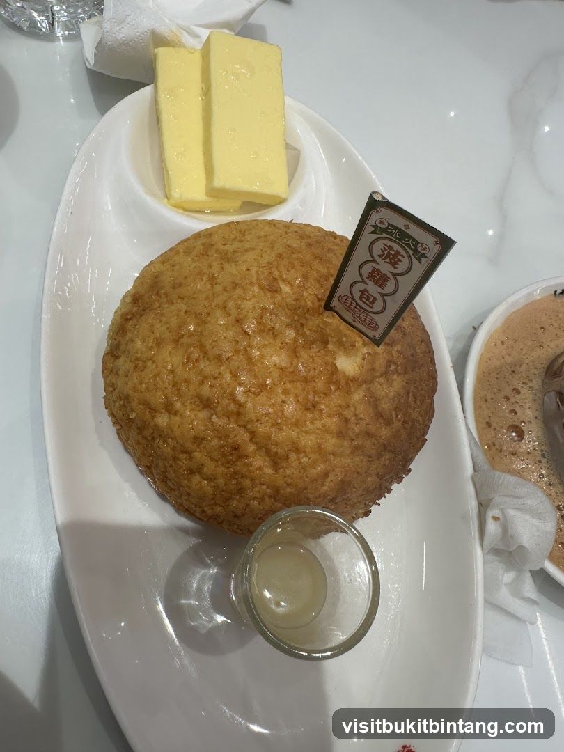 Baked Bun with Butter and Syrup