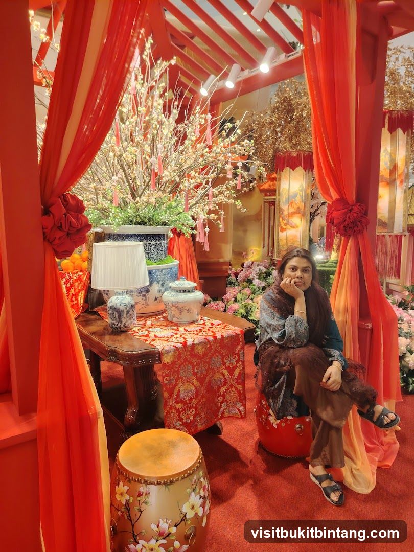 Woman in a Festive Display