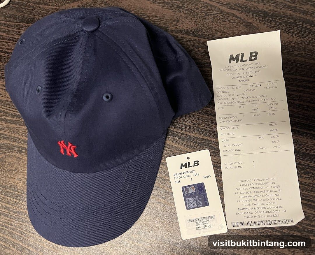 MLB Cap and Receipt