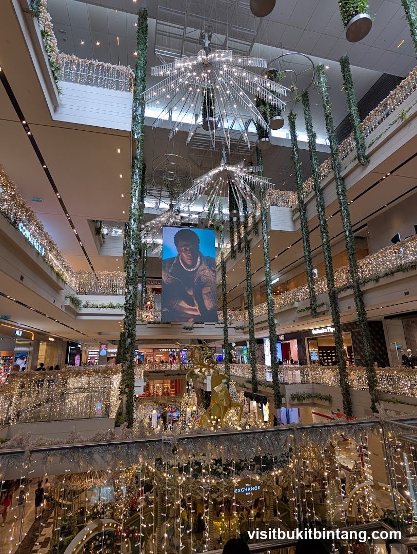 Mall Interior with Holiday Decorations