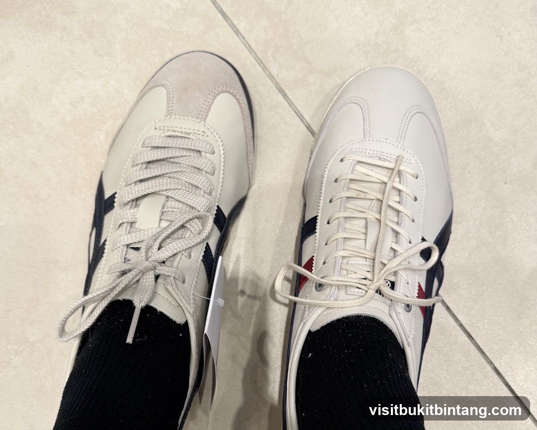 Pair of white sneakers