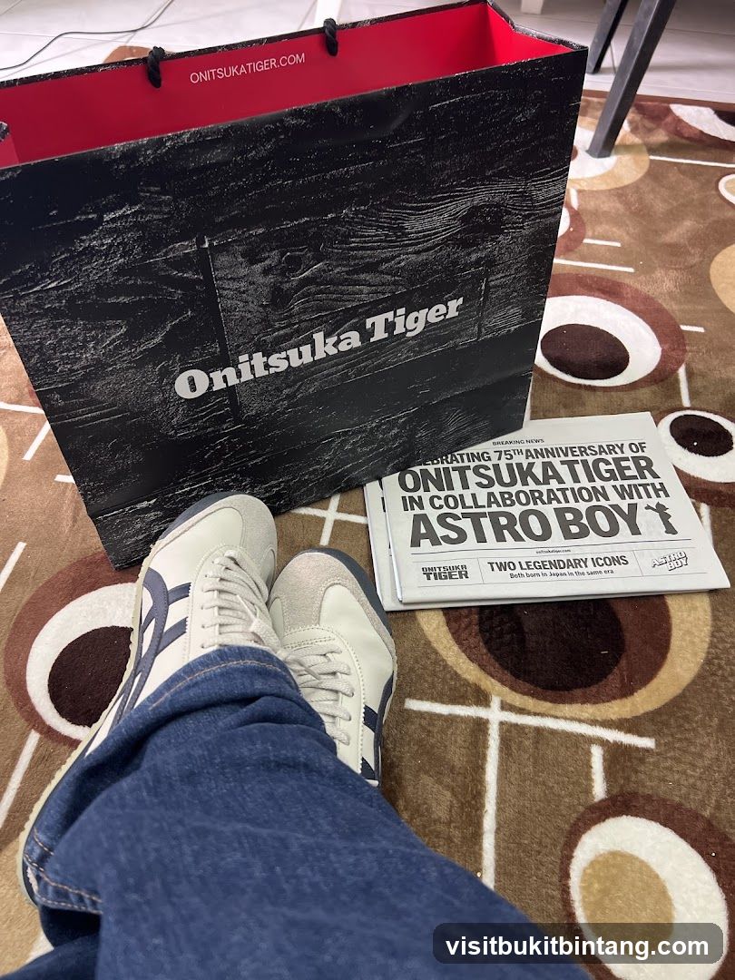Onitsuka Tiger Shopping Bag and Newspaper