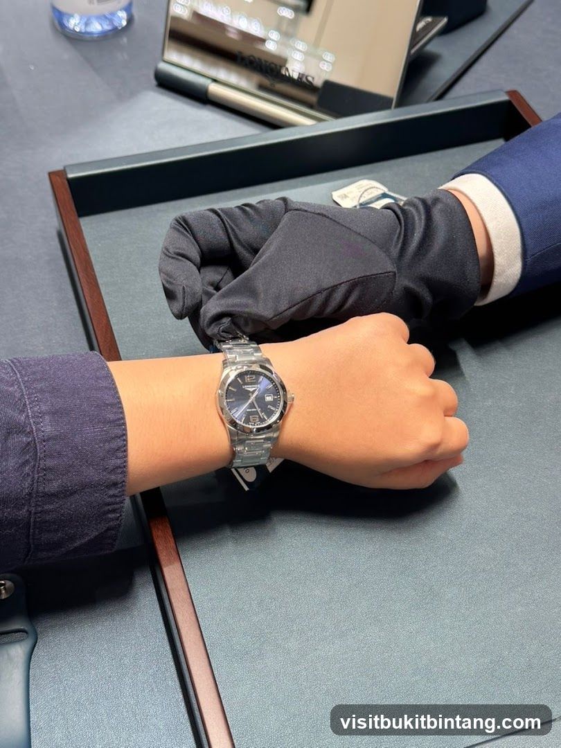 Trying on a watch