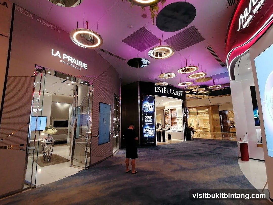 Cosmetic stores in a mall