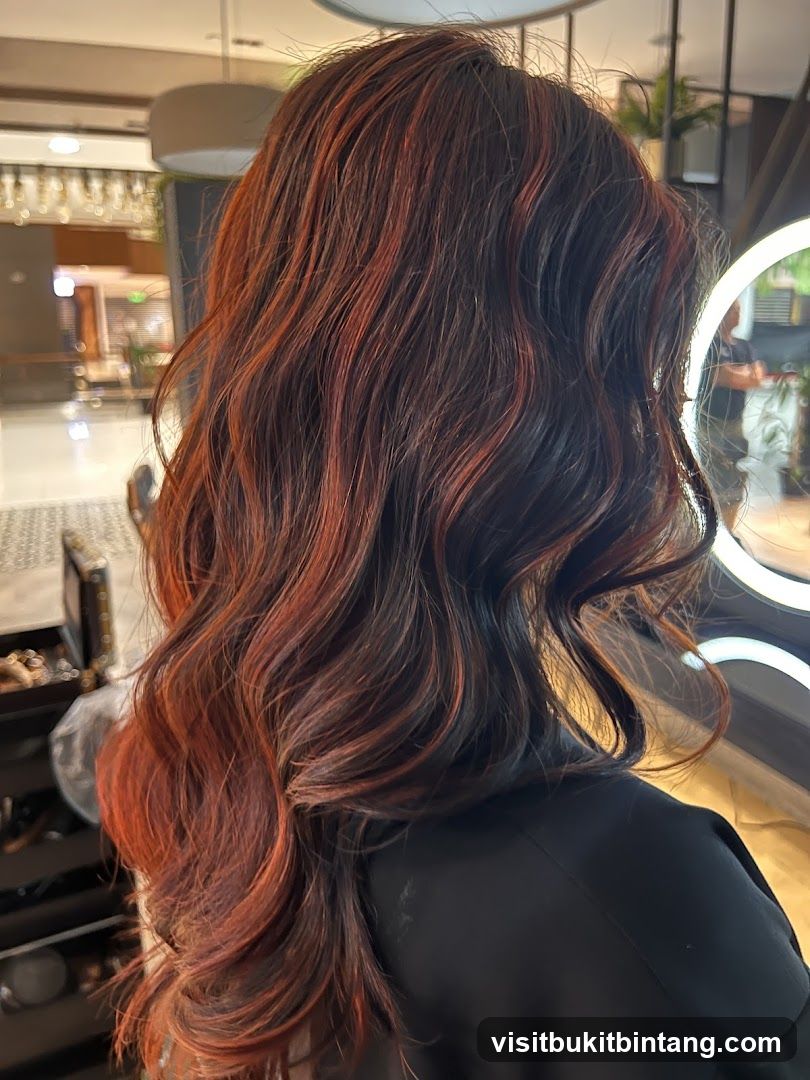 Woman's Hair with Red Highlights