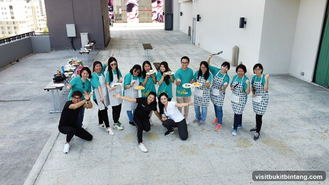 Group Posing with Food