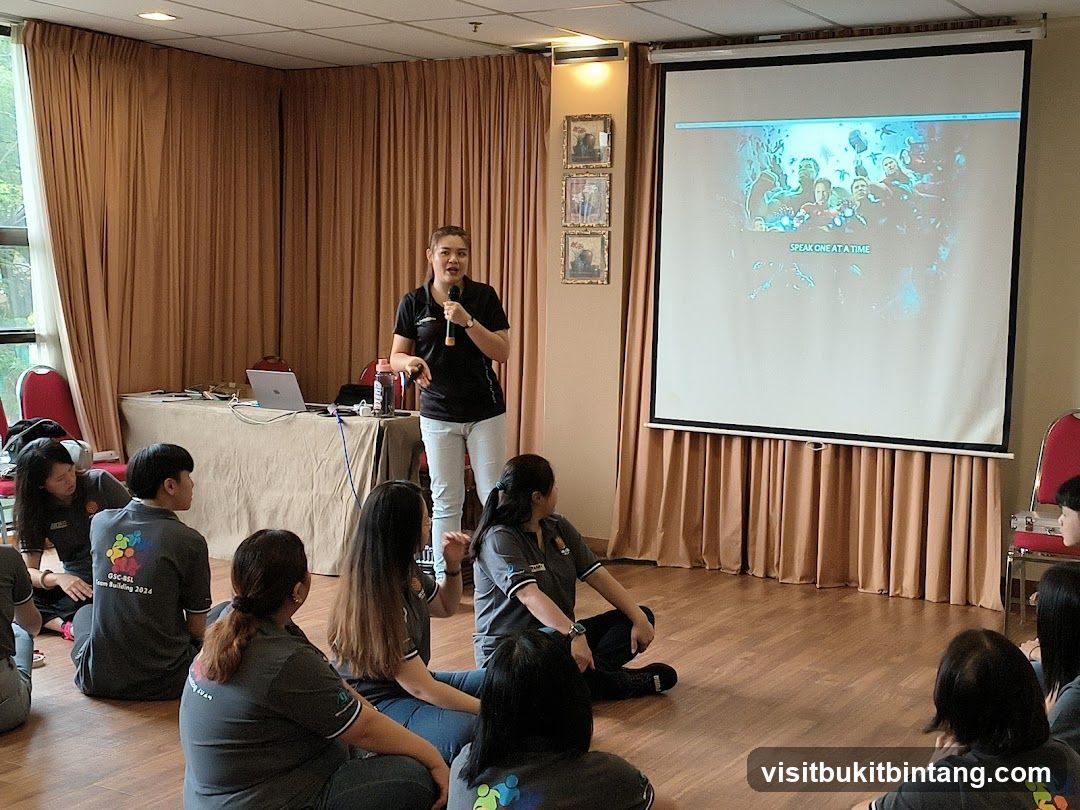 Presentation in a conference room