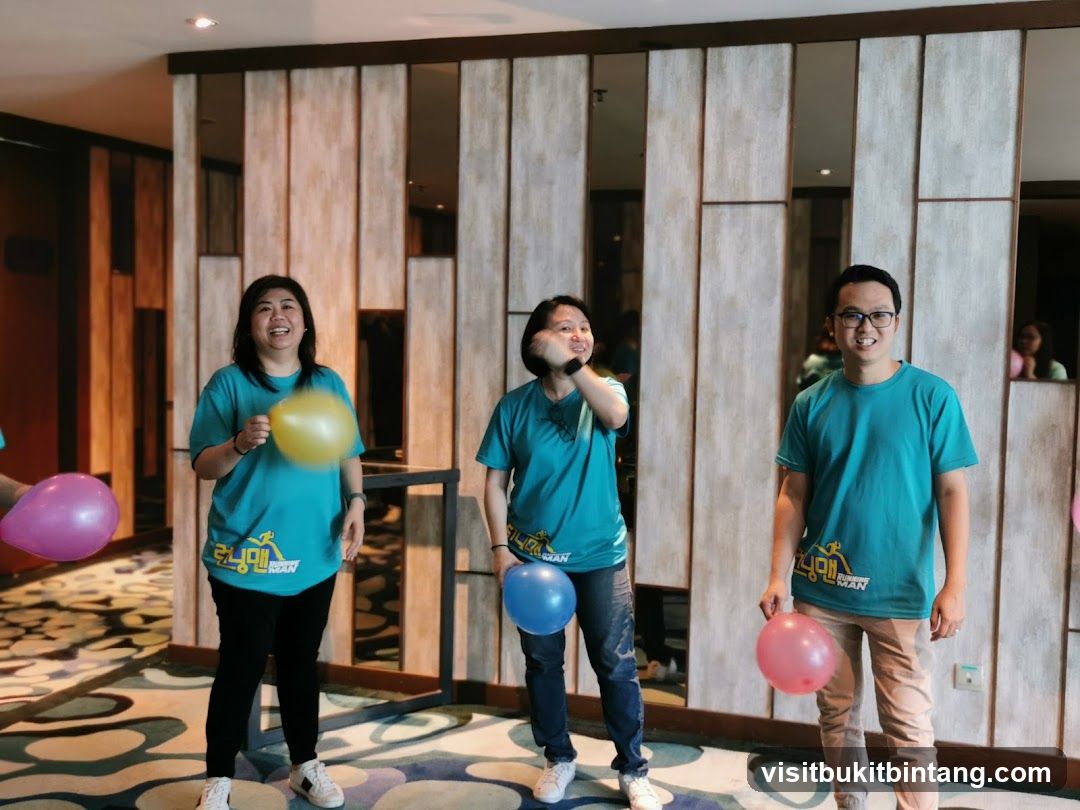 People playing with balloons