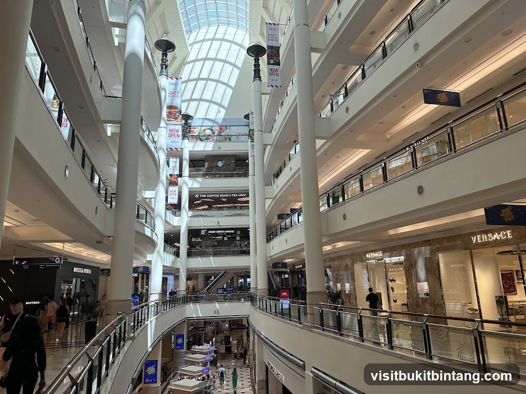 Interior of a multi-level shopping mall