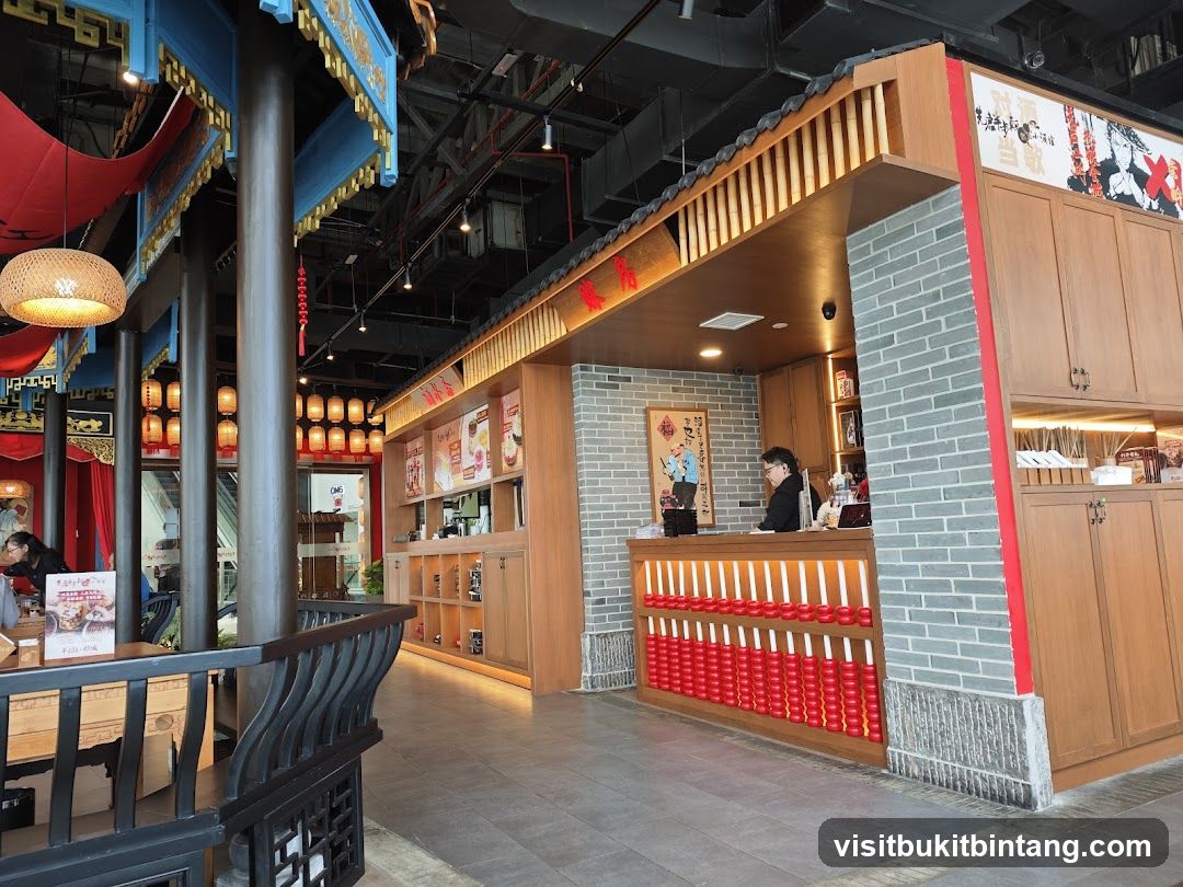 Asian-themed cafe interior
