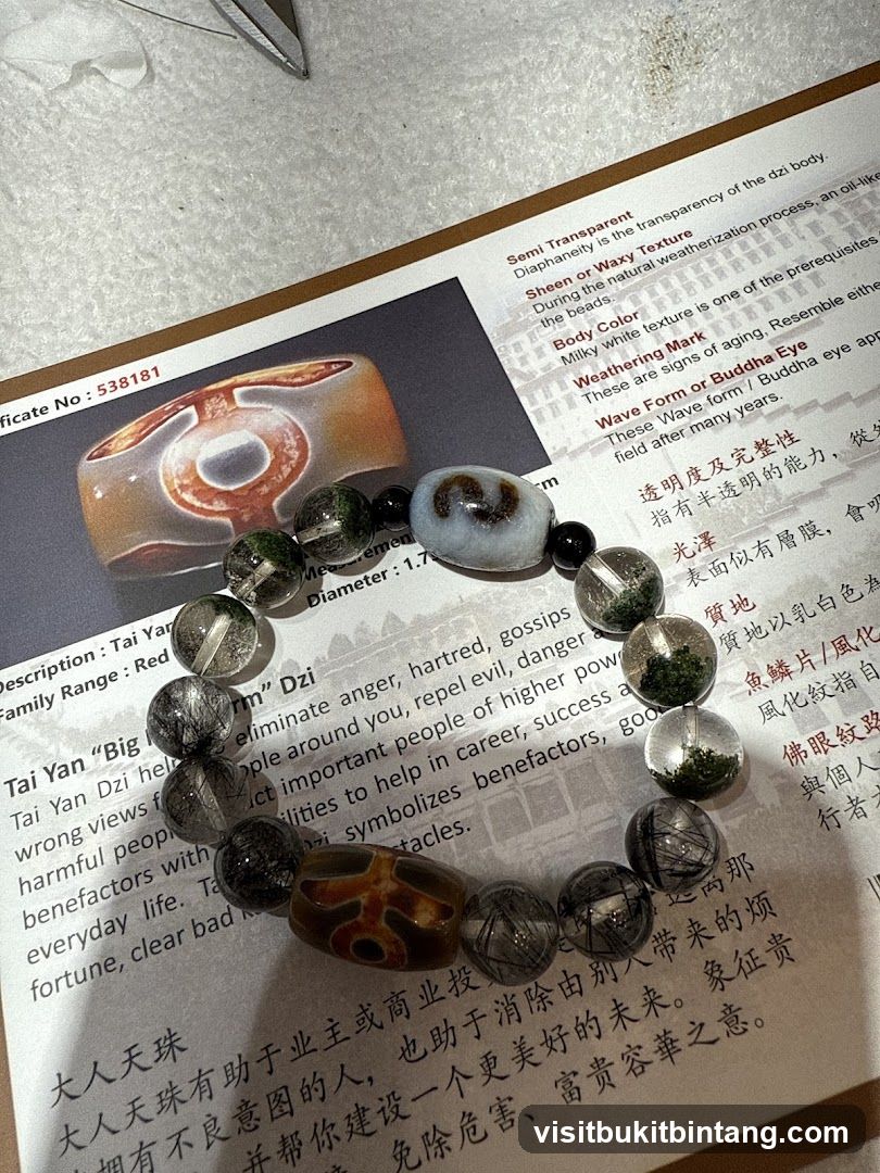 Bracelet with Dzi Bead and Gemstones