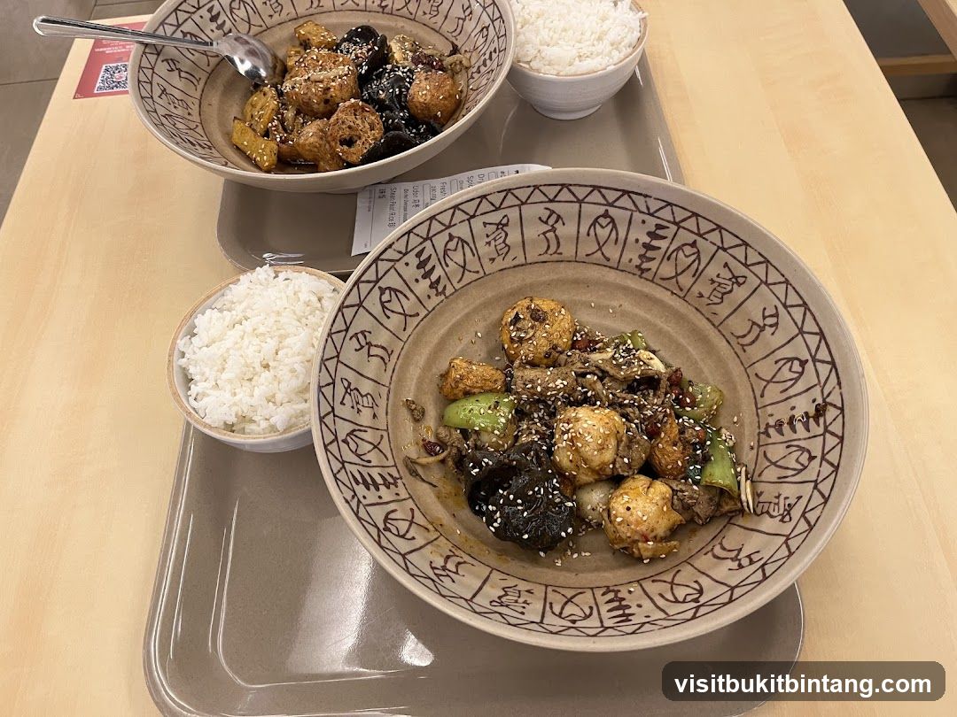 Two bowls of food with rice