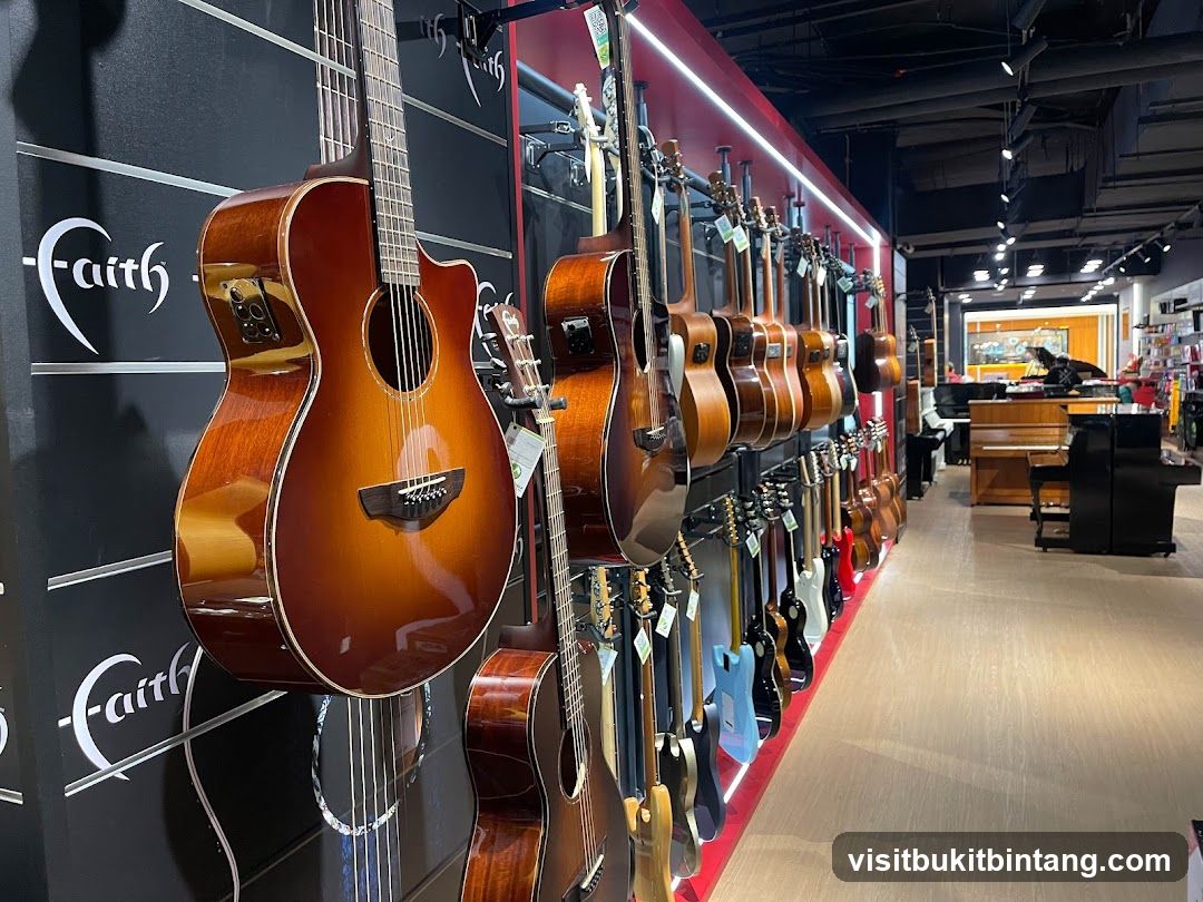 Guitars and Pianos in a Music Store