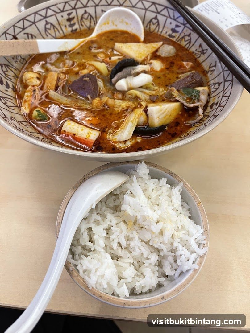 Spicy Noodle Soup and Rice