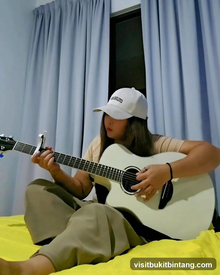 Woman playing guitar