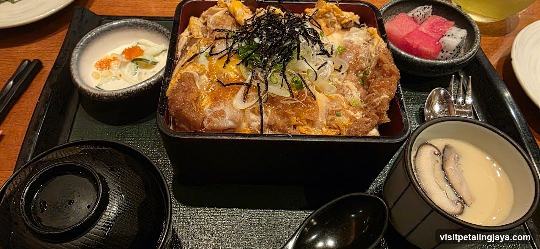 Japanese Meal with Okonomiyaki and Side Dishes