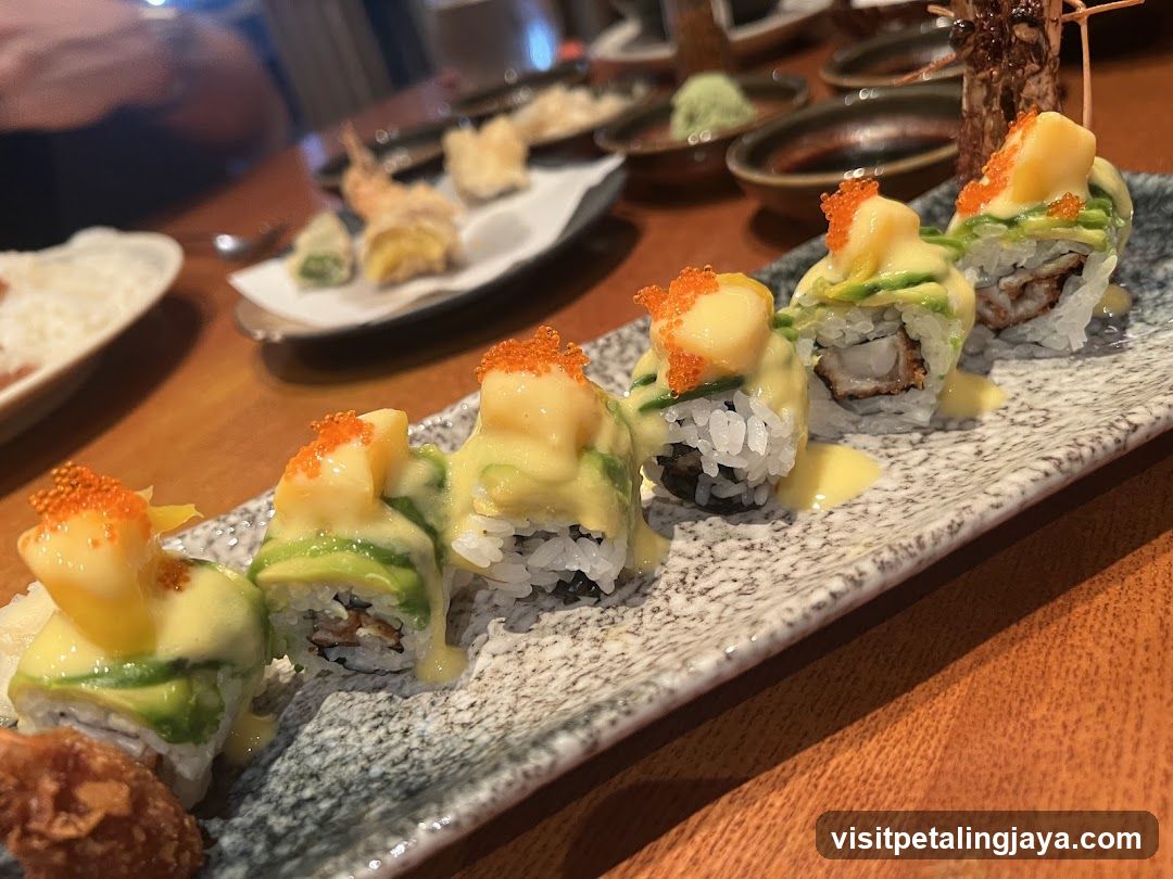 Sushi Platter with Avocado and Sauce