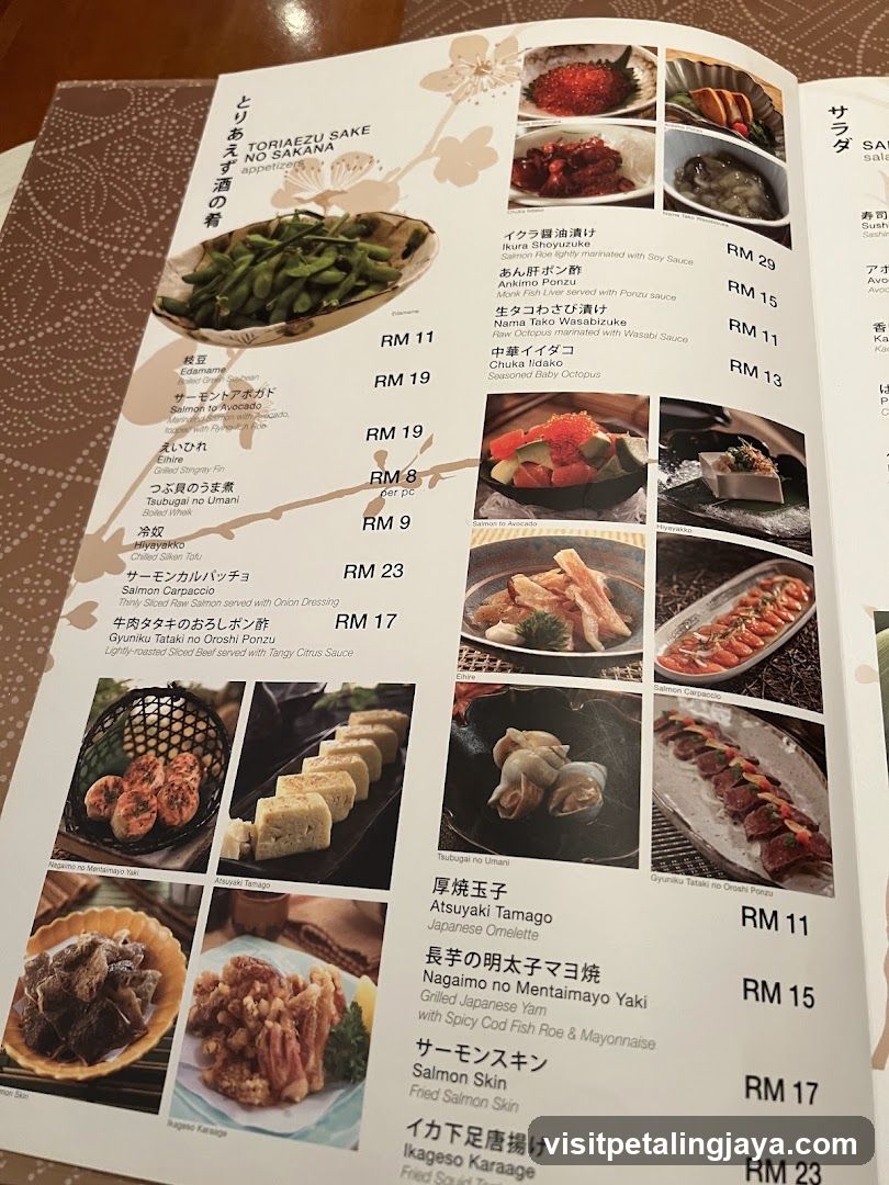 Sushi and Sashimi Menu