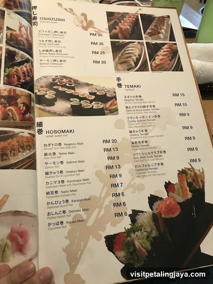 Sushi Menu