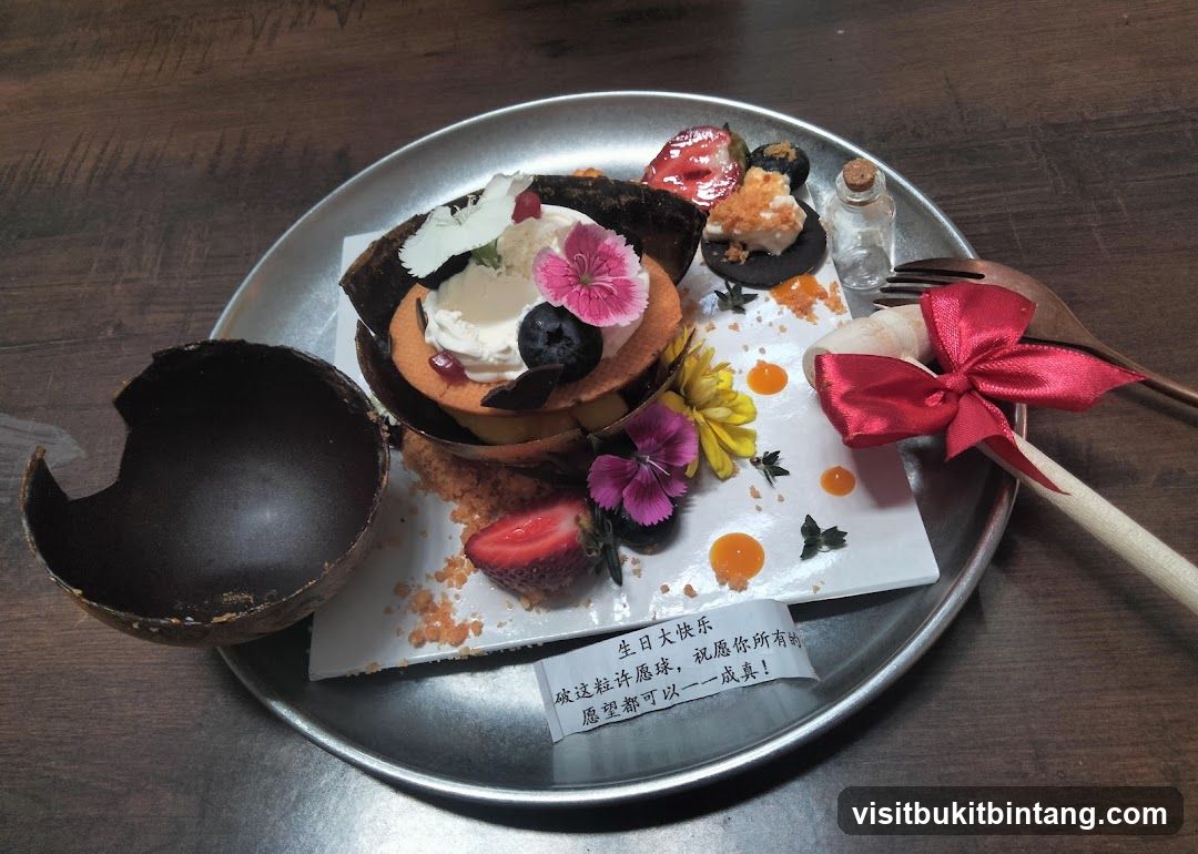 Dessert with Edible Decorations