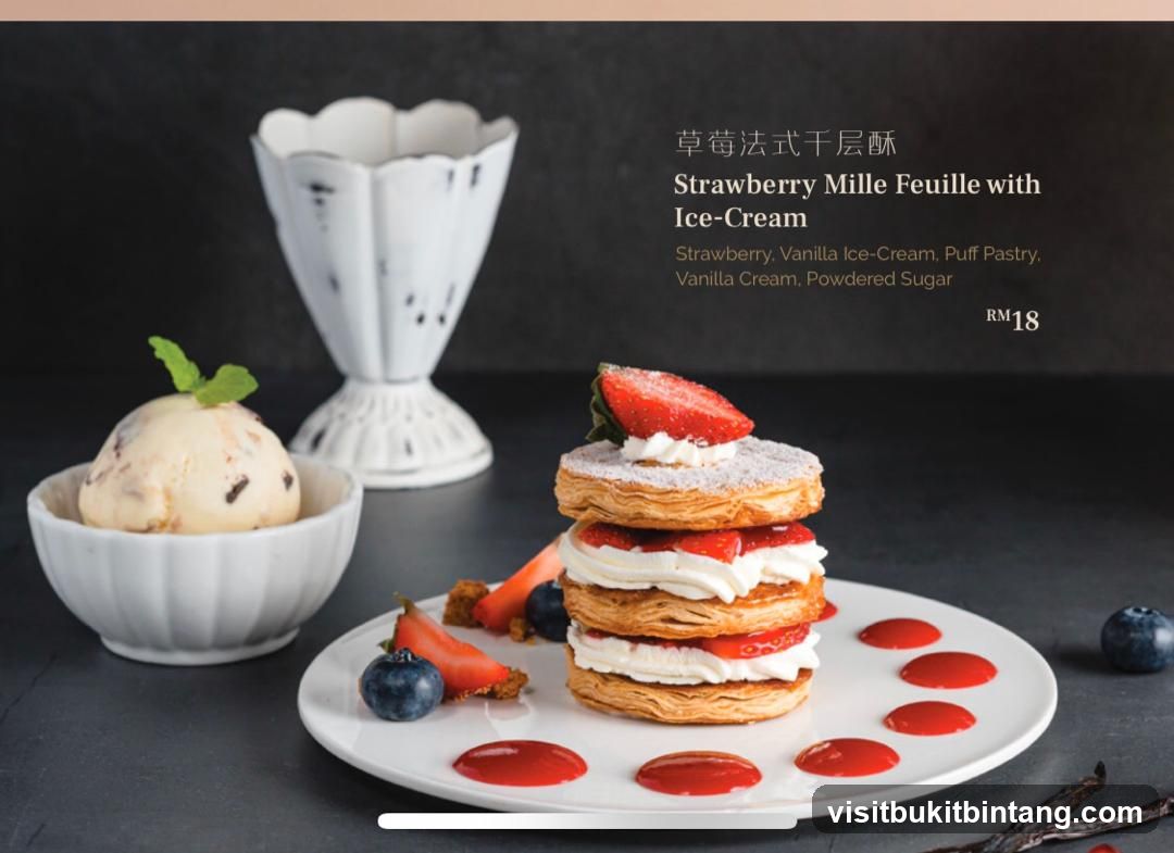 Strawberry Mille Feuille with Ice-Cream