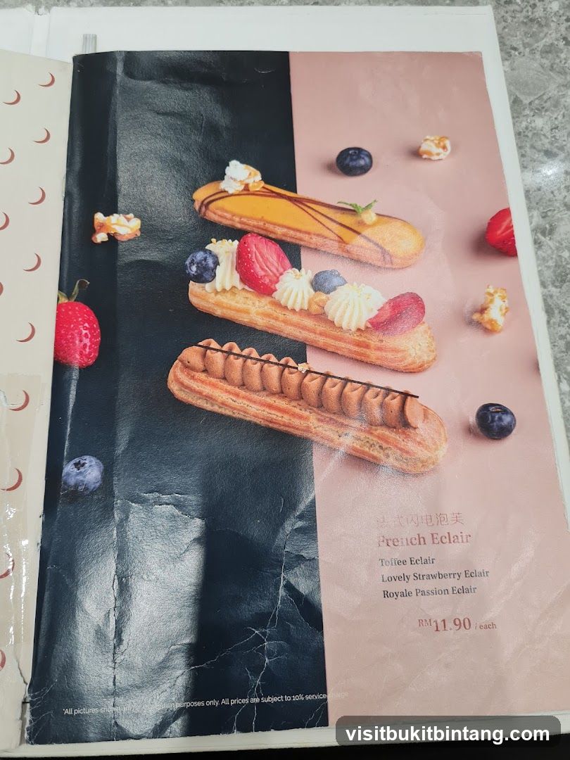 French Eclair Menu