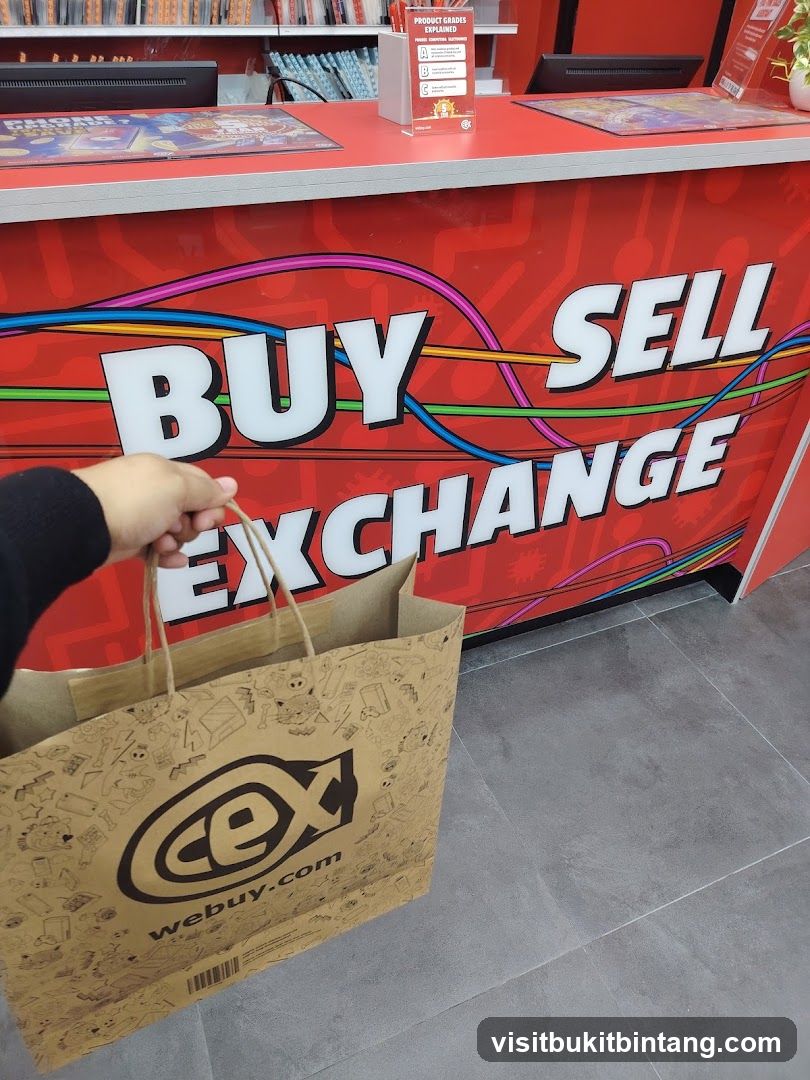 CEX Shopping Bag and Counter