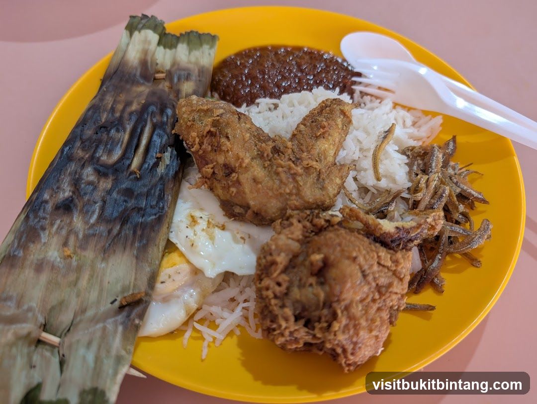Nasi Lemak with Fried Chicken