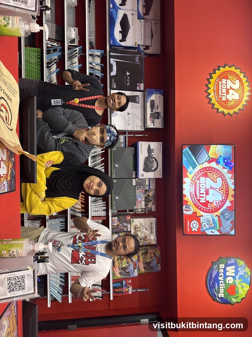 Employees Posing in Electronics Store