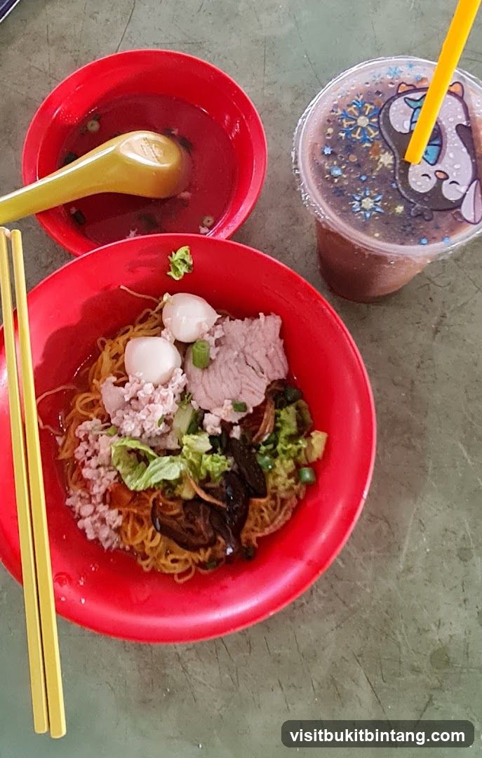Noodles with Meat and Drink