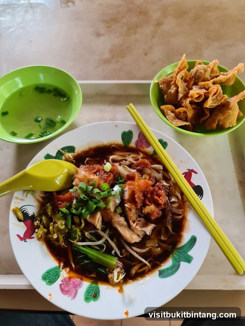 Noodles with Fried Wontons and Soup