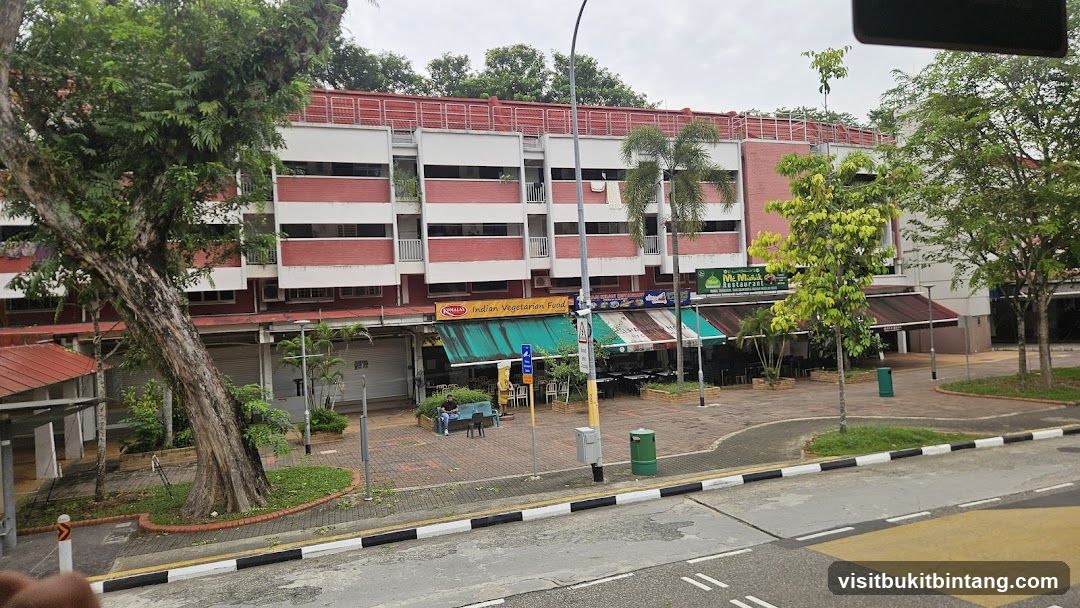 Street view of shops and restaurants