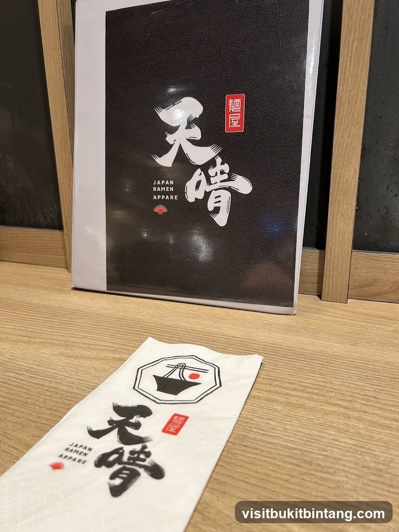 Ramen Apparel Menu and Napkin