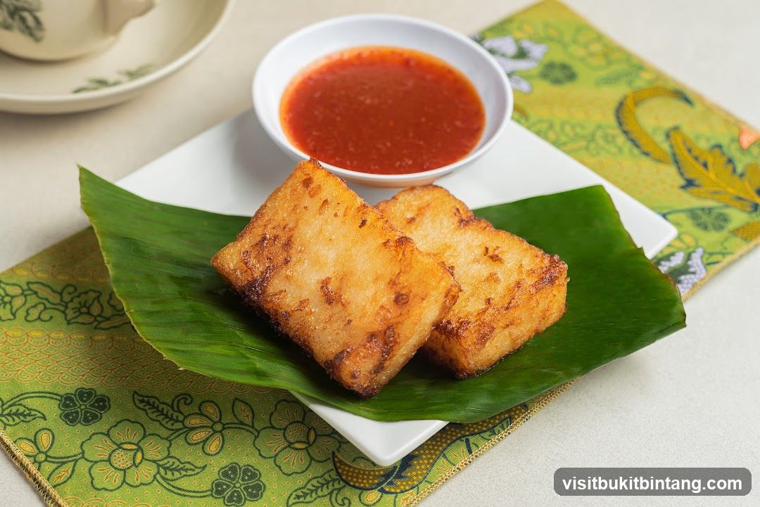 Fried Radish Cake with Chili Sauce