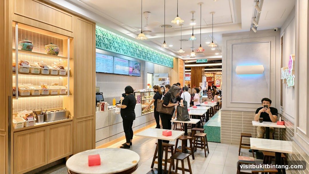 Interior of a cafe with customers
