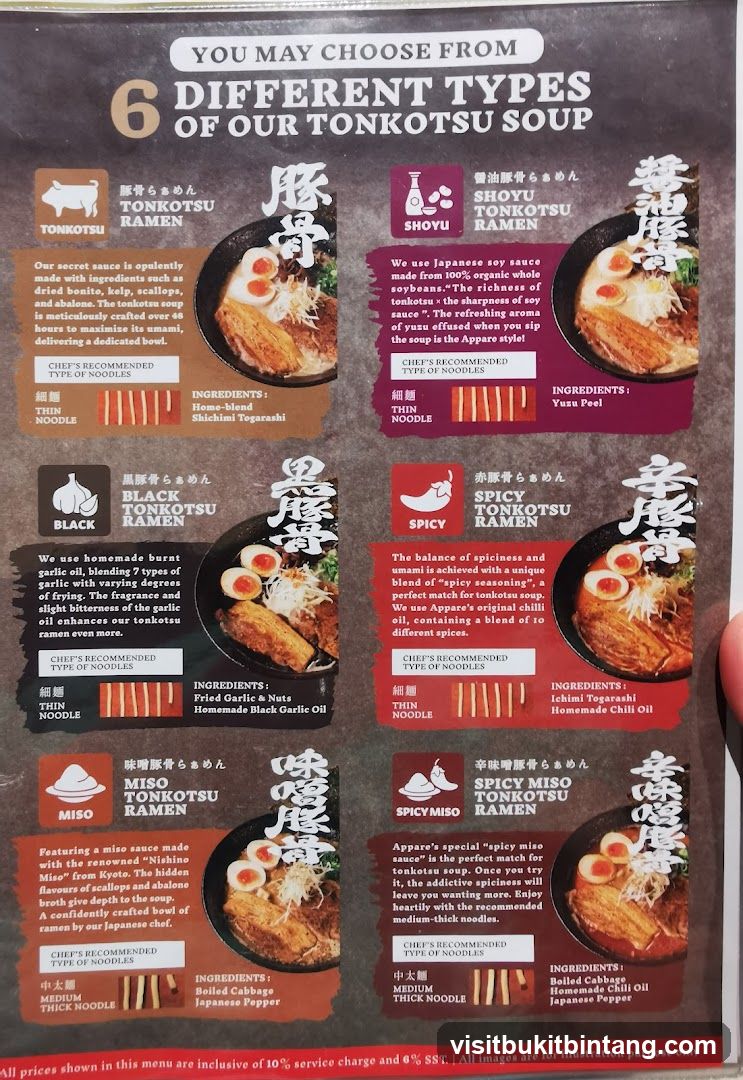 6 Different Types of Our Tonkotsu Soup