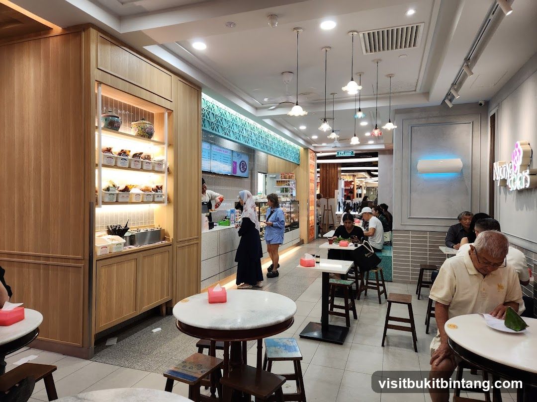 Interior of a cafe with customers