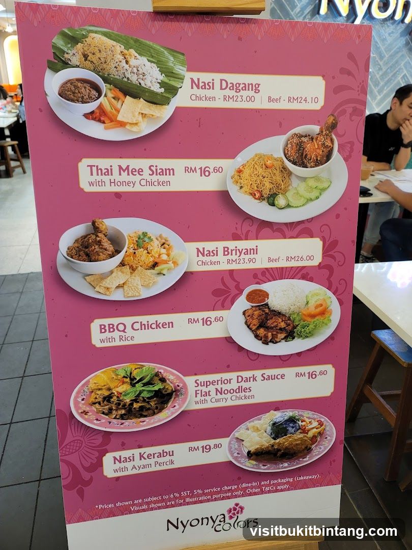Nyonya Colors Menu