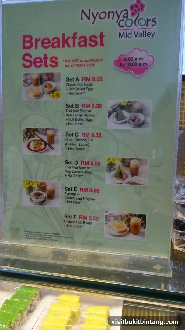 Nyonyacors Breakfast Sets