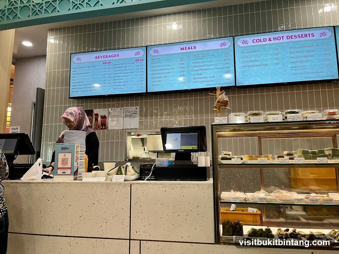Cafe Counter with Menu Boards and Desserts