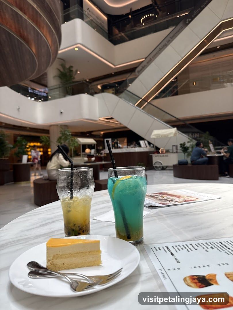 Cafe Interior with Drinks and Dessert