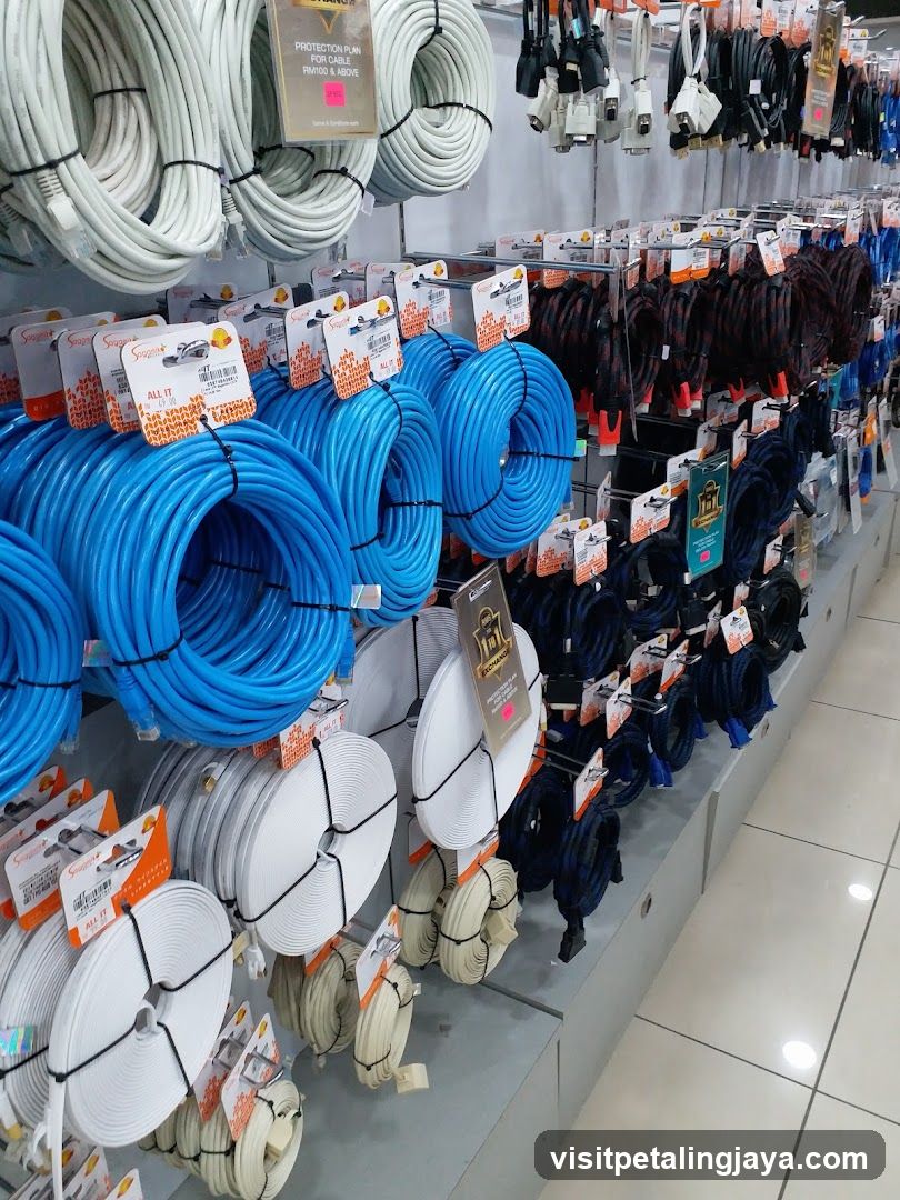 Cable and Wire Display in Store