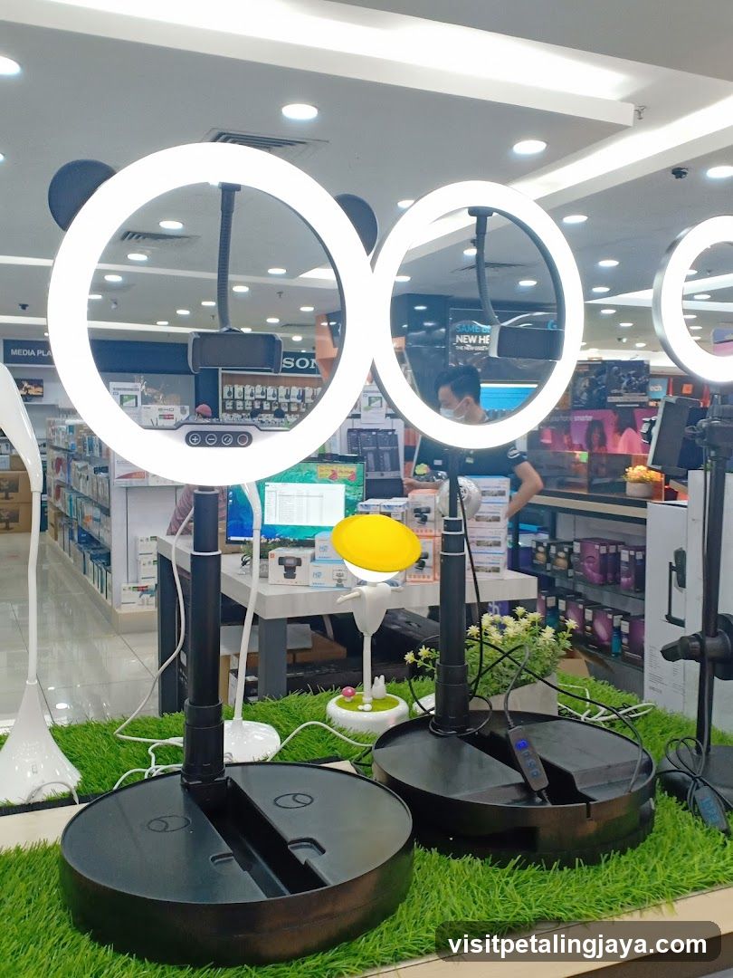 Ring Light Display in Electronics Store