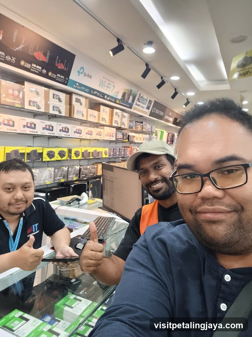 Tech Store Interior with Staff