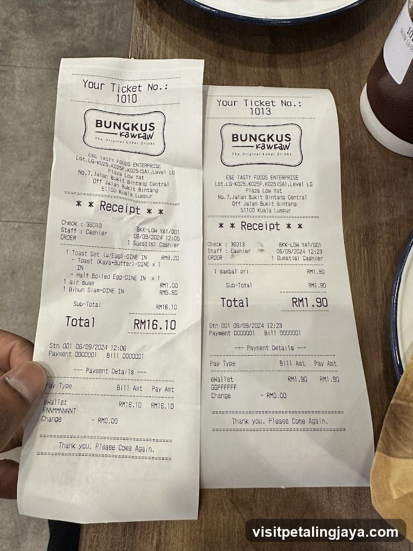 Bungkus Rawah Receipts