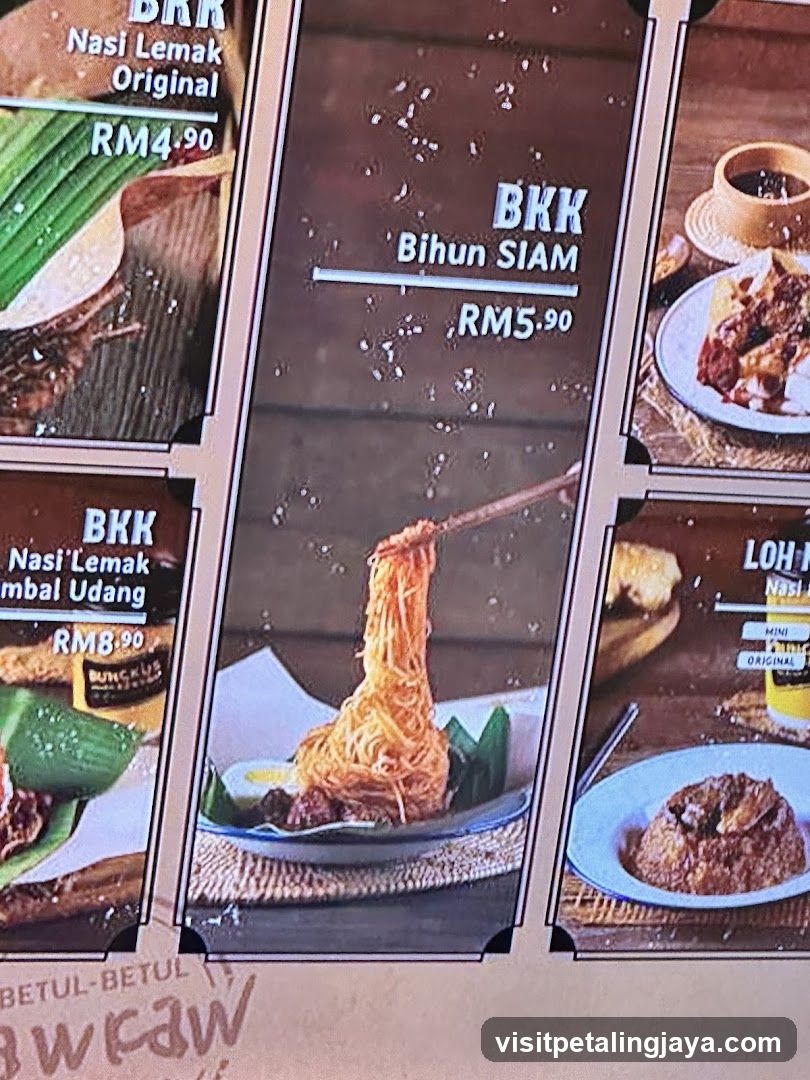 BKK Bihun Siam Menu Board