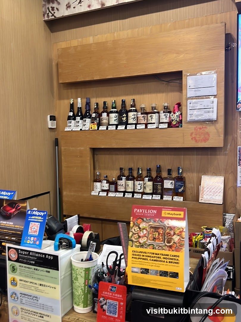 Counter Display with Bottles and Promotional Materials